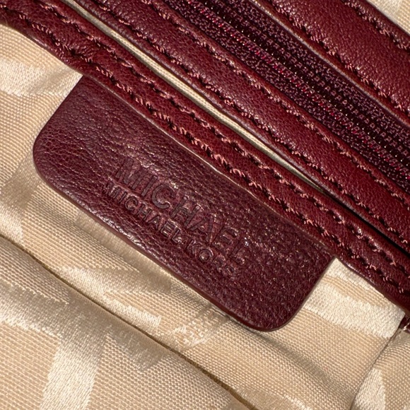 Michael Kors Clutch Bag Purse Leather Vintage Y2K Maroon Cranberry Buckle Bag